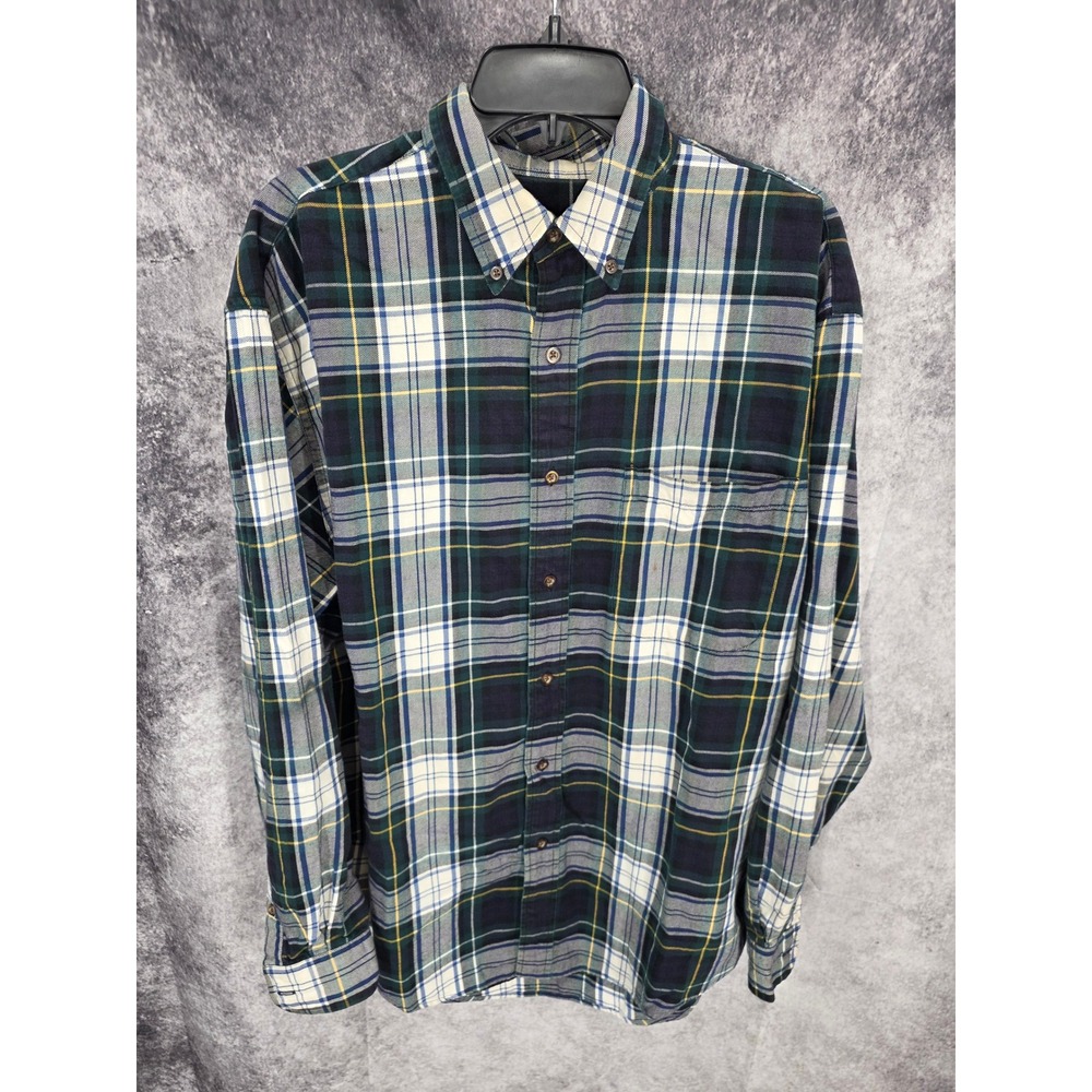 Eddie Bauer Flannel Shirt Mens Medium Button Up Long Sleeve Heavyweight Gorpcore